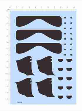 79524 眼睛 眼镜框 模型水贴 手办 黑色眼珠瞳孔可撕膜不干胶2403