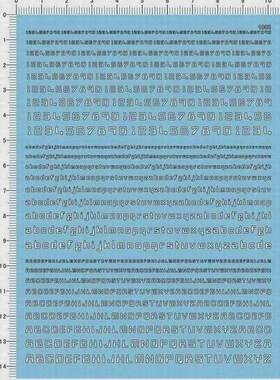1002-Z150  白字黑边 英文字母和数目字水贴纸 定做订做定制1