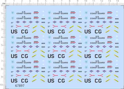 67897整版1/144 us cg coast guard美军国旗HH-60J直升机水贴现货