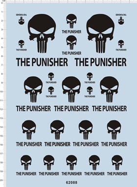 62088 整版胶 惩罚者 The Punisher 模型水贴纸 现货