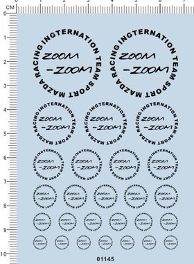 01145-马自达-马自达 ZOOM 模型车水贴纸