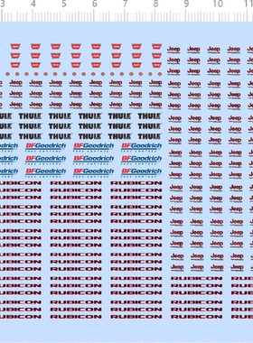 75565适用于 1/43 BFGOODRICH THULE JEEP WARN 模型车水贴2310