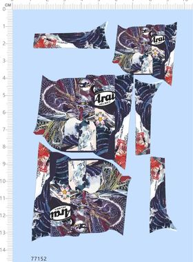 77152整版水贴 ARAI 车模绘画 日本风神龙海浪模型车定制打印2401