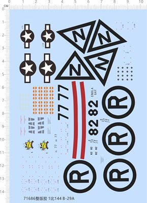 71686整版胶 1/144 B-29A 飞机模型水贴