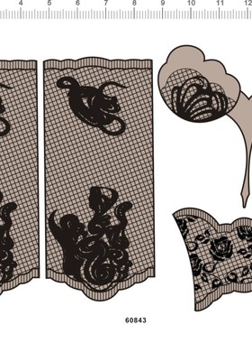 60843-l8 整版胶 胸围丝袜花边腰围 树脂人物水贴 现货