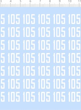 81555整版胶巡洋舰军舰战舰105阿拉伯数字白色水贴模型船定做 A6