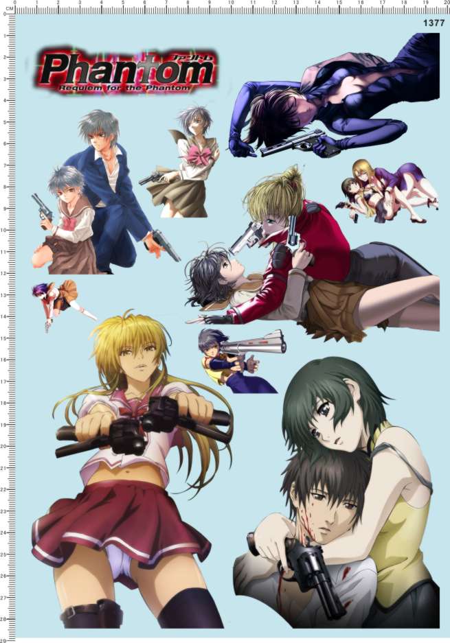 1377整版胶不干胶Phantom 1/10 1/12痛车纸模模型水贴纸定做订做