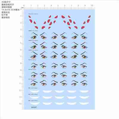 84587海贼王大妈眼睛嘴巴模型水贴可撕膜不干胶独立胶位现货