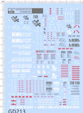 GD213整版胶MG STRIKE空战强袭突击空装强袭敢达水贴敢达水贴纸
