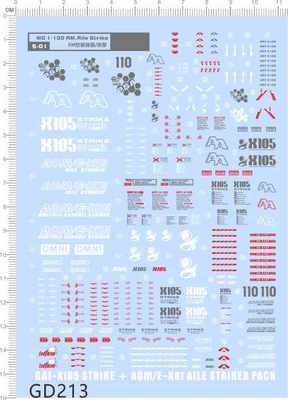 GD213整版胶MG STRIKE空战强袭突击空装强袭敢达水贴敢达水贴纸