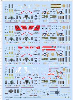 68236整版胶Q版F-14飞机模型水贴纸F14 tomcat骷髅头美军国旗水贴
