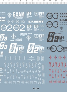 61249-A7014 PG RX-79 BD Blue Destiny 蓝色战栗gd水贴2