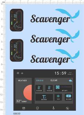 68830整版胶SCAVENGRT控制面板显示屏纸模模型水贴纸定做订做定制