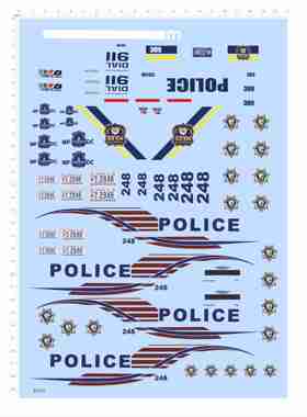 82163比例模型车水贴1/18 NYPD美国警车儿童玩具车traffic 2405