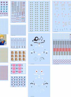 70785眼睛水贴2B猫女穹妹圣姨孙悟空蝴蝶创可贴鹤熊猫武士喵音响