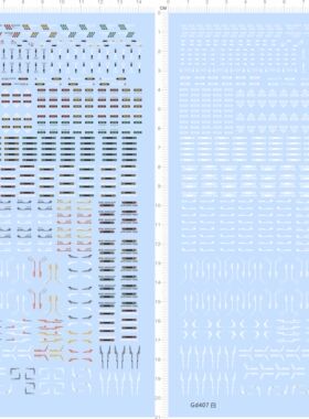 GD407整版胶敢达模型军事通用警告警示标示机械纹理横纹危险万用