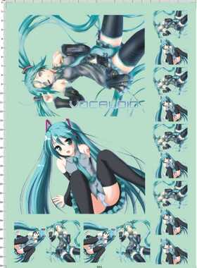 984-A40335 Hatsune Miku 初音未来水贴纸不干胶A4纸water decal1