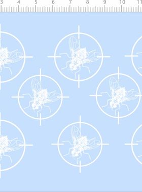 80507整版胶苍蝇模具水贴纸标签水转印圆形果蝇娃娃公仔手办盲盒