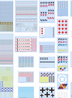 6885盟军tank模型红十字谢尔曼虎式骑兵红士四甲板舷号HANNOVER架
