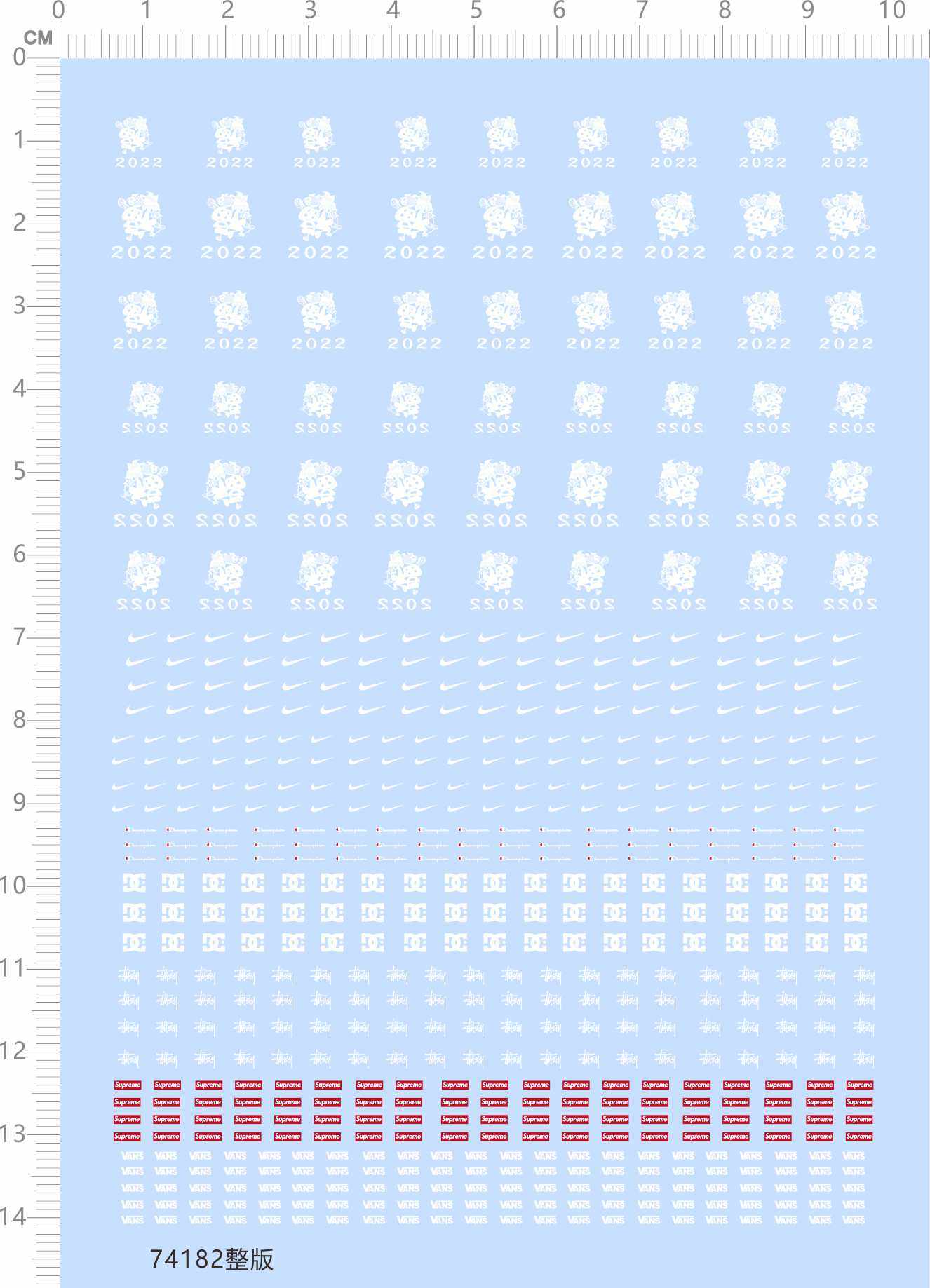 74182整版水贴 福2022 VANS 模型水贴纸 盲盒 娃娃 五月