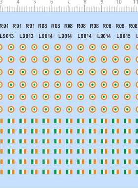 70019整版胶印度国旗1/700舰载机国旗水贴纸标签定做订做定制模型