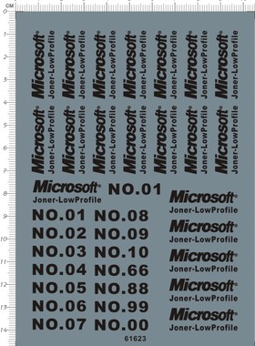 61623-A1009  microsoft joner-lowprofile 号码鼠标键盘水贴