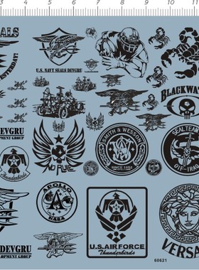 61321-211# 美军海豹突击队三队蝎子blackwater变形水贴纸