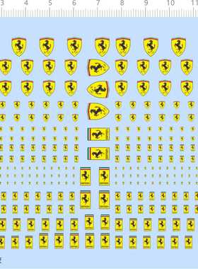 73518整版胶 法拉利 汽车模型水贴比例模型车
