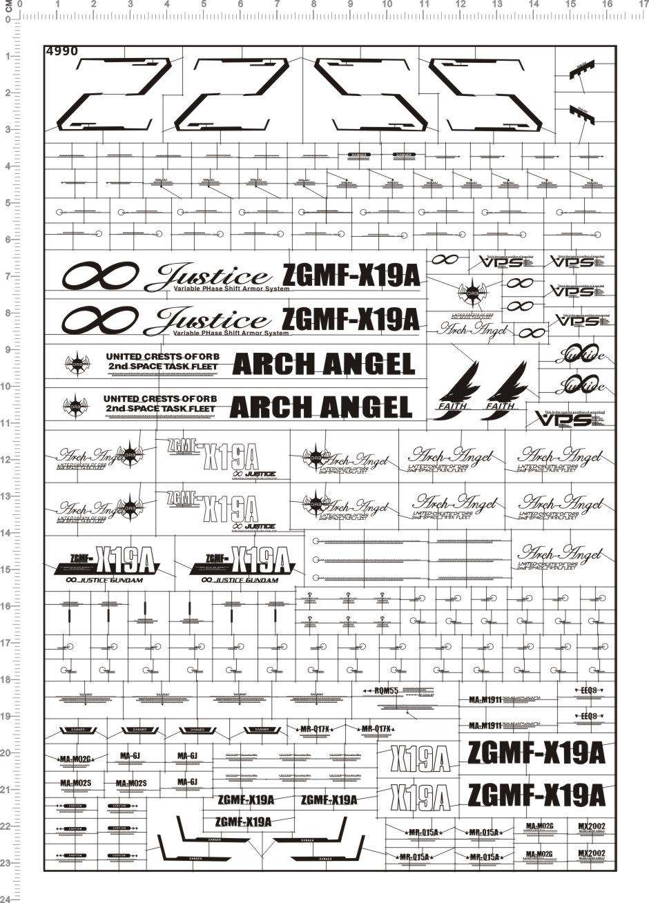 4990-@109 PG ZGMF-X19A Infinite Justice无限正义gd金属贴纸