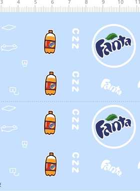 72804整版胶 Fanta芬达gulf海湾石油m3m4车钥匙水贴纸现货