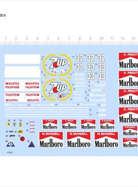 84887比例1/28 JORDAN 191-2 模型水贴七喜万宝路法拉利现货