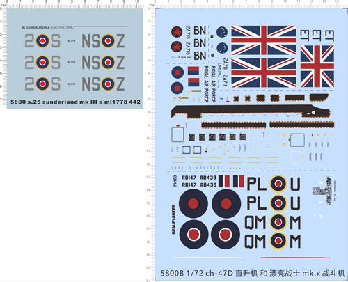 5800 s.25 sunderland mk III ch-47d直升机漂亮战士mk.x飞机现货