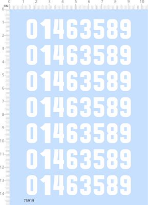 75919整版水贴 01463589 阿拉伯数字模型水贴定制打印2310