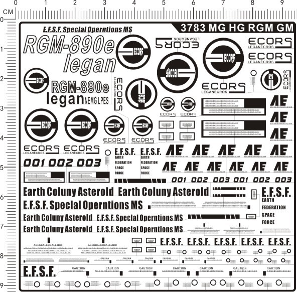 3783-@527 MG HG RGM GM吉姆gd金属贴纸