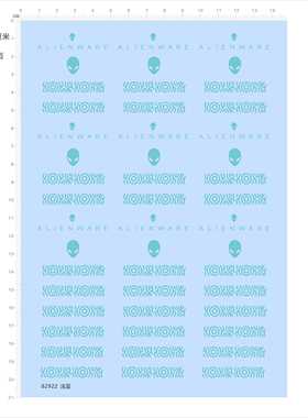 82922 无比例 3D打印 ALIENWARE 外星人 模型鼠标水贴纸现货