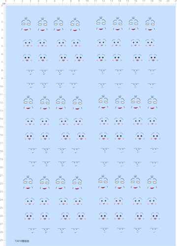 73610整版胶  樱桃小丸子 人物 表情 眼睛水贴