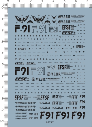 62797 HG F91 Gundam 哈里森马丁 蓝色gd水贴纸2 办公设备/耗材/相关服务 卡纸 原图主图