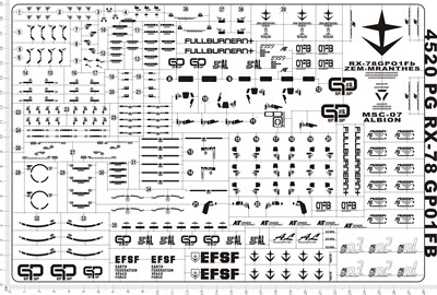 4520-@405 PG RX-78 GP01FB gd试作1号机宇宙型金属贴111