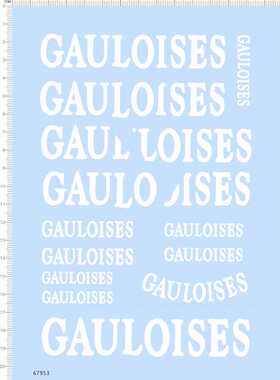 67953整版胶1/6 GAULOISES比例模型车剪纸水贴纸定做订做定制