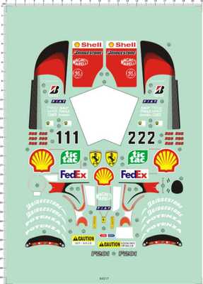 64217 整版1/8一级方程式赛车F2001法拉利shell tic tac水贴fedex