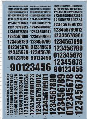 63912 整版胶 阿拉伯数字 fonts 11-3 A4纸 water decal 现货