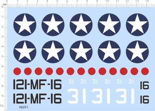 48陆战队VMF 121中队F2A 胶1 96051整版 2水牛飞机模型水贴标签