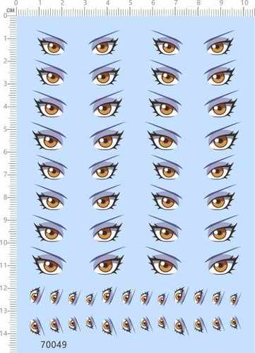 70049整版胶1/6 1/8小南火影忍者眼睛水贴纸钻石咖啡鸦标签定电脑