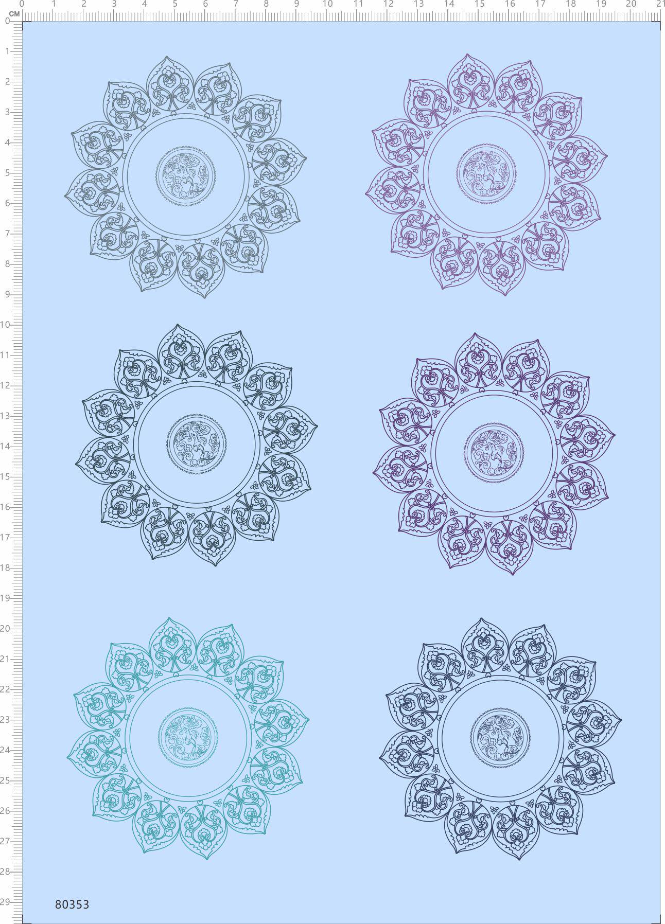 80353整版胶 魔法阵 碗碟  印花 模型水贴 莲花