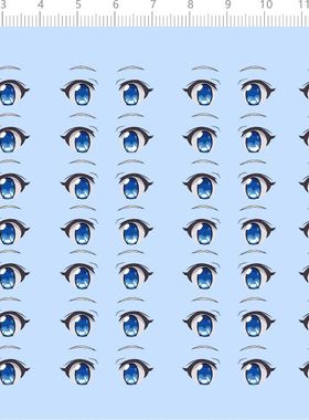 76138整版水贴 动漫人物 动漫 眼睛 蓝色 手办定制打印2311