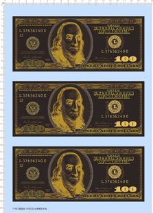 71862整版胶美元100印花比例模型模型水贴儿童玩具贴纸