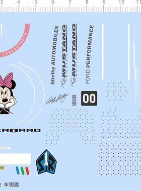 71370整版胶 米奇 MUSTANG MACHE 车钥匙水贴  mini cooper现货