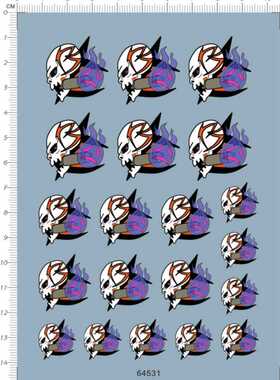 64531 敢达战记骷髅头gd水贴纸定做gundam decal1