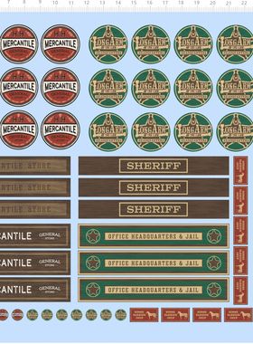 72080整版胶 H.H.MERCANTILE SHERIFF LONGARM 水贴