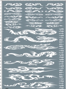 60987-B2408 飞龙纹身花纹设计 水贴